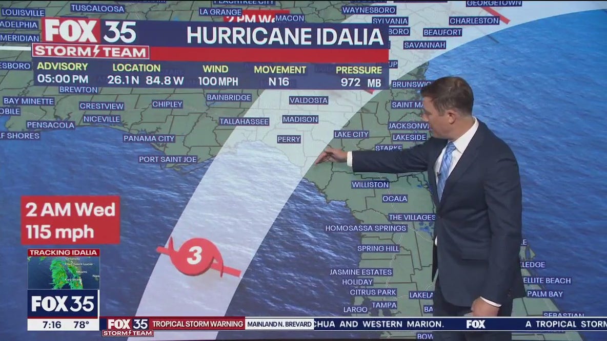 Hurricane Idalia 5pm update: Now Cat. 2 Hurricane